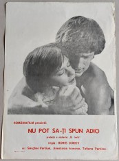 Nu pot sa-ti spun adio - Afis Romaniafilm film sovietic 1982 cinema Epoca de Aur