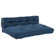 Culoare pentru perne de canapea pe palet cu suport pentru spate, material albastru