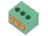 Regletă de conexiuni pentru PCB 5mm - 3 piste cu buton