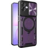 Husa CamGuard Pro mov pentru Samsung Galaxy A07 4G, Asteroid GSM, protectie camere, inel