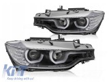 Set de faruri LED de tuning potrivit pentru BMW Seria 3 F30 sedan, F31 touring 10.2011-05.2015 cu baza neagra, stanga si dreapta Performance AutoTunin
