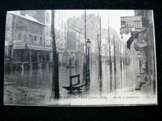 Carte postala Paris, Rue de la Convention, inundatii, 1910 foto