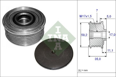 INA 535 0087 10 Sistem roata libera, generator foto