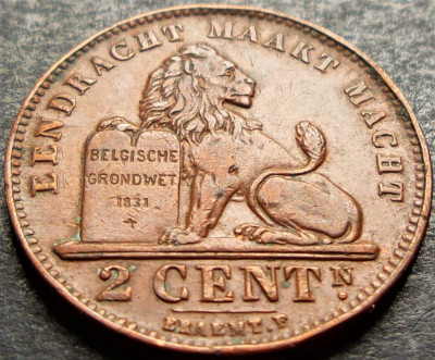 Moneda istorica 2 CENTIMES - BELGIA, anul 1919 *cod 2462 - DER BELGEN foto