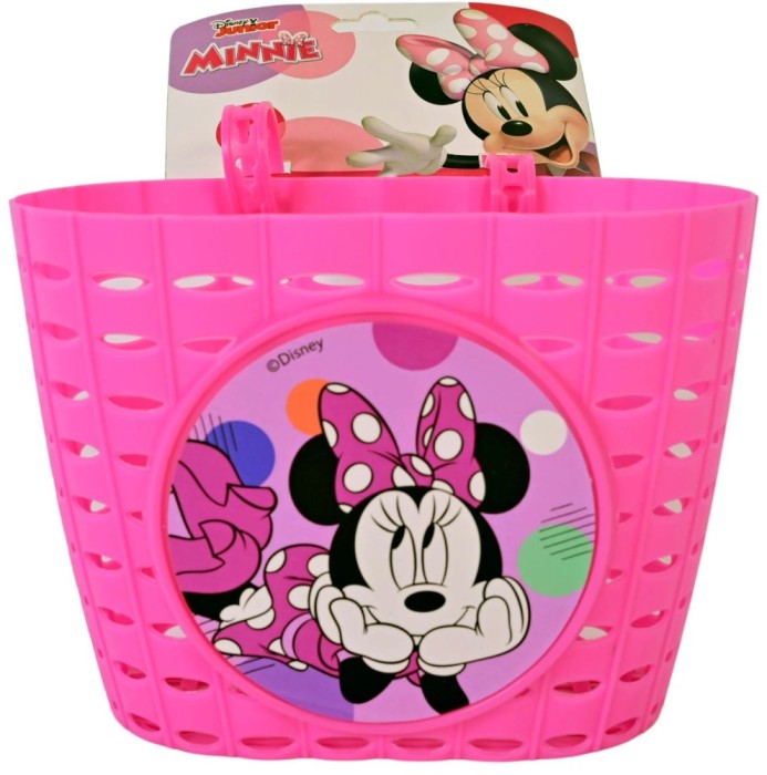 Cos de plastic pentru biciclete, model Minnie Mouse, culoare roz Cod:1276