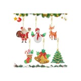 Set de brelocuri cu pictură diamantată de Crăciun 5D, 6 bucăți