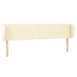 Cumpara ieftin Tablie de pat cu aripioare crem 163x23x78/88 cm piele ecologica