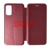 Husa Flip Xiaomi Redmi Note 10 5G, Protectie Integrala, Piele Ecologica, Tip Carte, Wine