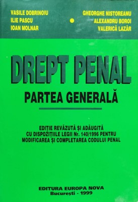 Drept Penal Partea Generala - Vasile Dobrinoiu Ilie Pascu Ioan Molnar Gheorghe N,555224 foto