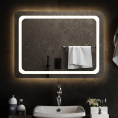 Oglinda de baie cu LED, 80x60 cm foto