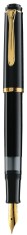 Stilou Classic M200 F Cu Piston,penita Placata Cu Aur,accesorii Placate Cu Aur,corp Negru foto