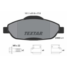 Placute frana Peugeot 3008 Mpv (0u) 05.09-12.17, 3008 Van (0u) 05.09-12.17, 308 Cc (4b) 02.09-12.15, 308 I (4a 4c) 09.07-12.16 , Fata, TEXTAR