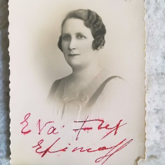 Foto EVA EFIMOFF anii 30-40 Opera Romana Bucuresti semnatura 8,5 x 6,5 cm