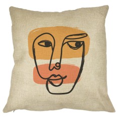 Perna Decorativa Model Fata Femeie, 40x40 cm, Husa Detasabila, Burduf foto