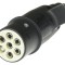 Cupla/stecher auto 7 pini MVM EPS015, tip S, 24 V, plastic, negru