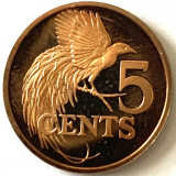 TRINIDAD &amp; TOBAGO 5 CENTS 1974 PROOF,( Marea Pasăre a Paradisului.), America Centrala si de Sud, Bronz