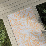 Covor de exterior, portocaliu si alb, 80x250 cm, PP GartenMobel Dekor, vidaXL