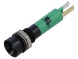 Lampă LED concav verde 12V 5mm IP67 &Oslash;8mm