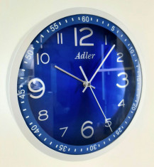 Ceas de perete Adler 30cm 8148 Albastru foto
