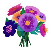 Cumpara ieftin Sticker decorativ, Buchet de Flori, Multicolor, 62 cm, 10330ST