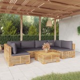 Cumpara ieftin Set mobilier grădină cu perne, 7 piese, lemn masiv de tec