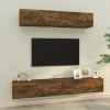 VidaXL Set dulapuri TV, 4 piese, stejar fumuriu, lemn prelucrat