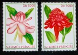 Sao Tome e Pr&iacute;ncipe 2001 flori plante serie 2v neștampilată
