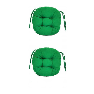 Set Perne decorative rotunde, pentru scaun de bucatarie sau terasa, diametrul 35cm, culoare verde inchis, 2 buc/set foto