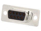 Mufă D-Sub 9 PIN Mamă pe Cablu Aurită Neagră