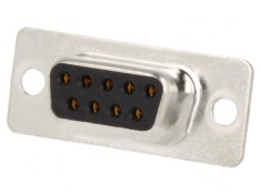 Mufă D-Sub 9 PIN Mamă pe Cablu Aurită Neagră