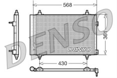 Condensator climatizare AC Denso, Citroen BERLINGO, 2008-; C4 PICASSO, C4, 2004-; C5, 2015-; DS4, DS5, Peugeot 3008, 307, 2004-; 308, 2007-; 5008, PA