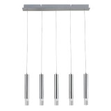 Cumpara ieftin Lustra Pendul cilindric GoodHome Rossak, argintiu, lumina neutra 4000 K, IP20