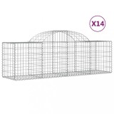 Cumpara ieftin Cosuri gabion arcuite 14 buc, 200x50x60/80 cm, fier galvanizat