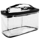 Portfard Oval Transparent, 22x12.5x10.5cm, Plastic, Negru