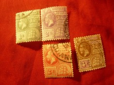 Serie mica Guiana Britanica Rege George V , fregata Sandbach 1913-1921 , 4val.st