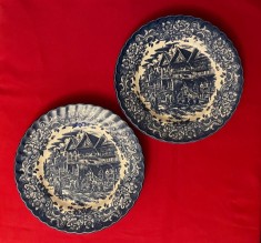 SUPERBE DOUA FARFURII DIN PORTELAN - MADE IN ENGLAND D25,4CM foto