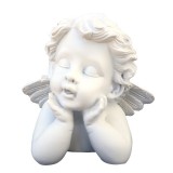 Cumpara ieftin Statueta Inger Dormind Rasina, 17cm, Decorativa, Cadou Deosebit, Aspect Vintage, Alb