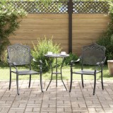 VidaXL Set scaune de grădină, 2 buc., negru, aluminiu turnat