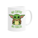 Cana alba personalizata &quot;no cofee no forcee&quot;, INOVATIX&reg;. 330ml