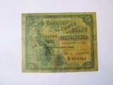 Rară! Belgian Congo 5 Francs 1947,bancnota din imagini la cel mai mic preț