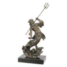 Poseidon - statueta din bronz pe soclu din marmura YY-112