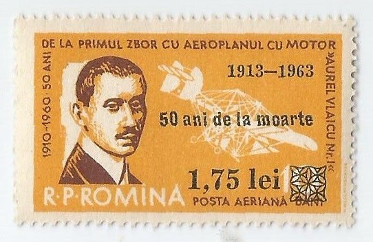 |Romania, LP 567/1963, 50 de ani de la moartea lui Aurel Vlaicu-supratipar, MNH