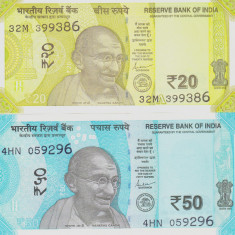 Bancnota India 20 si 50 Rupii 2022 - PNew UNC ( set x2 )