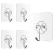 Set 5 carlige adezive transparente, rezistente, multifunctionale, plastic, metal