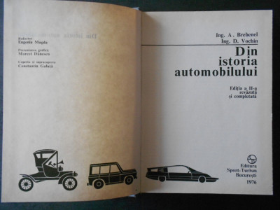 A. BREBENEL - DIN ISTORIA AUTOMOBILULUI (1976) foto