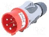 Conector alimentare AC, IEC 60309, IP44, 16A, 400V AC, 5 pini, PCE - 70153-6TT