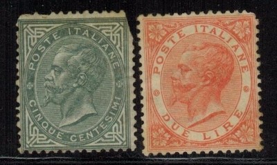 Italy 1863 King Viktor Emanuel II 5C 2L Mi.16,22 MNG AM.447 foto