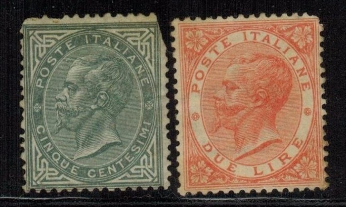 Italy 1863 King Viktor Emanuel II 5C 2L Mi.16,22 MNG AM.447