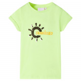 Tricou pentru copii, galben neon, 92, vidaXL