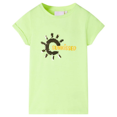 Tricou pentru copii, galben neon, 116 foto